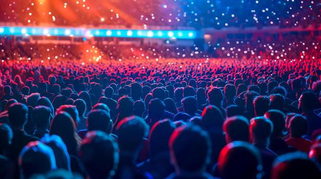 ai generated concert crowd enjoying live music event photo